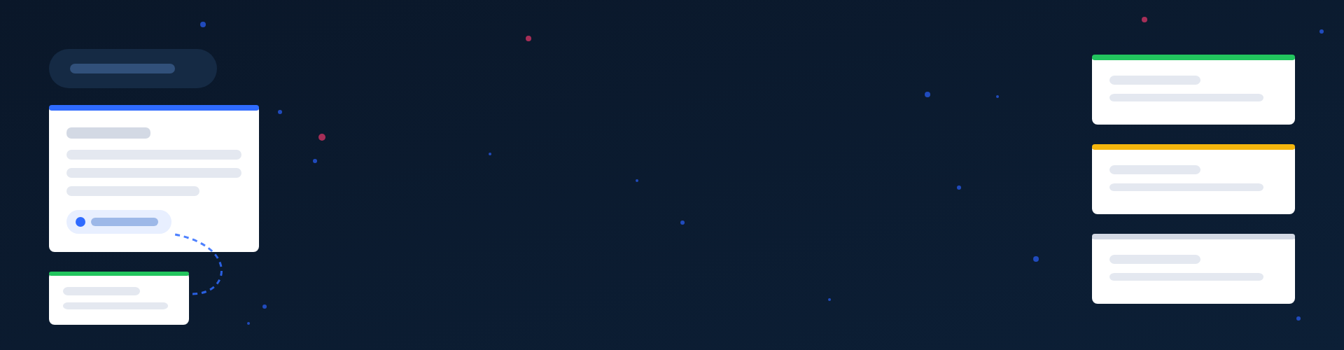 Abstract illustration of an AI assistant answer citing a web page, beside three source cards